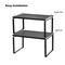 2-Pack Expandable & Stackable Kitchen Shelf Organizers – Heavy-Duty Metal Cabinet & Countertop Storage for Plates, Cups, Cans (12.7-23.9” Adjustable)